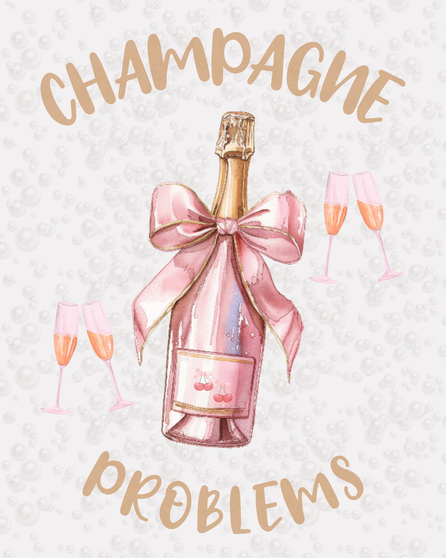 Champagne Problems, Digital Printable Wall Art, Bar Cart Decor, VDay Gift, Preppy Stuff, Home Decor, One Piece Poster