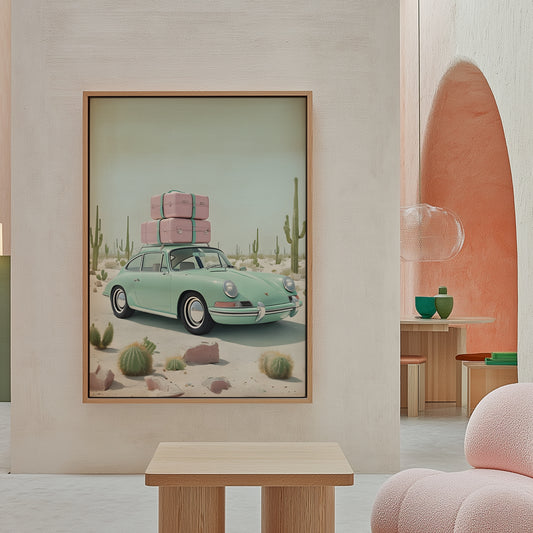 Vintage Porsche Desert Print, Digital Wall Art, Classic Car Wall Decor, Retro Art, Automotive Art, Home Decor, Retro Art, Vintage Print