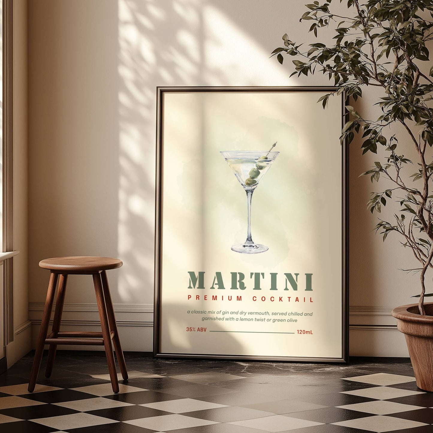 Martini Print, Martini Art, Make It Dirty, Retro alcohol art, Cocktail Bar Wall Art, Home Bar Decor, Martini Poster, Kitchen Art, bar cart