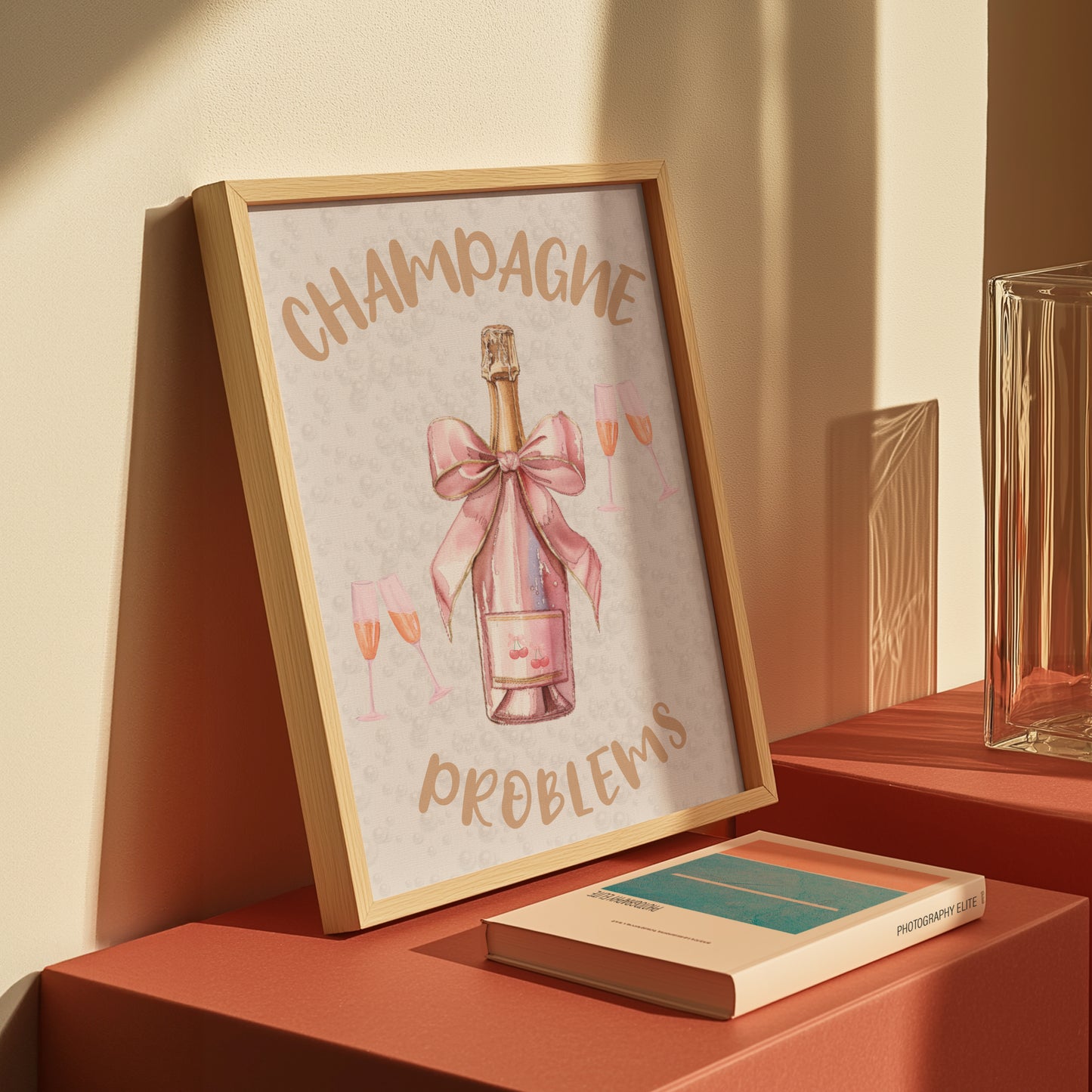 Champagne Problems, Digital Printable Wall Art, Bar Cart Decor, VDay Gift, Preppy Stuff, Home Decor, One Piece Poster