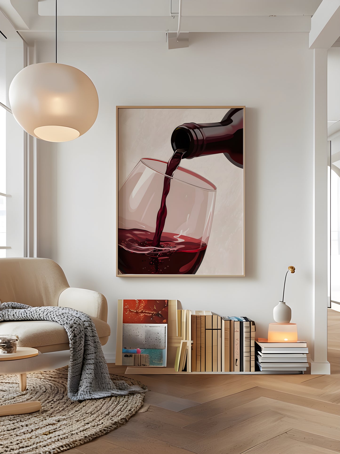Digital Art Wine Pour, Wine Wall Print, Home Bar, Glass of Wine Print, Kitchen Wine Art, Gift for Wine Lovers, Modern Art, Contemporary Art