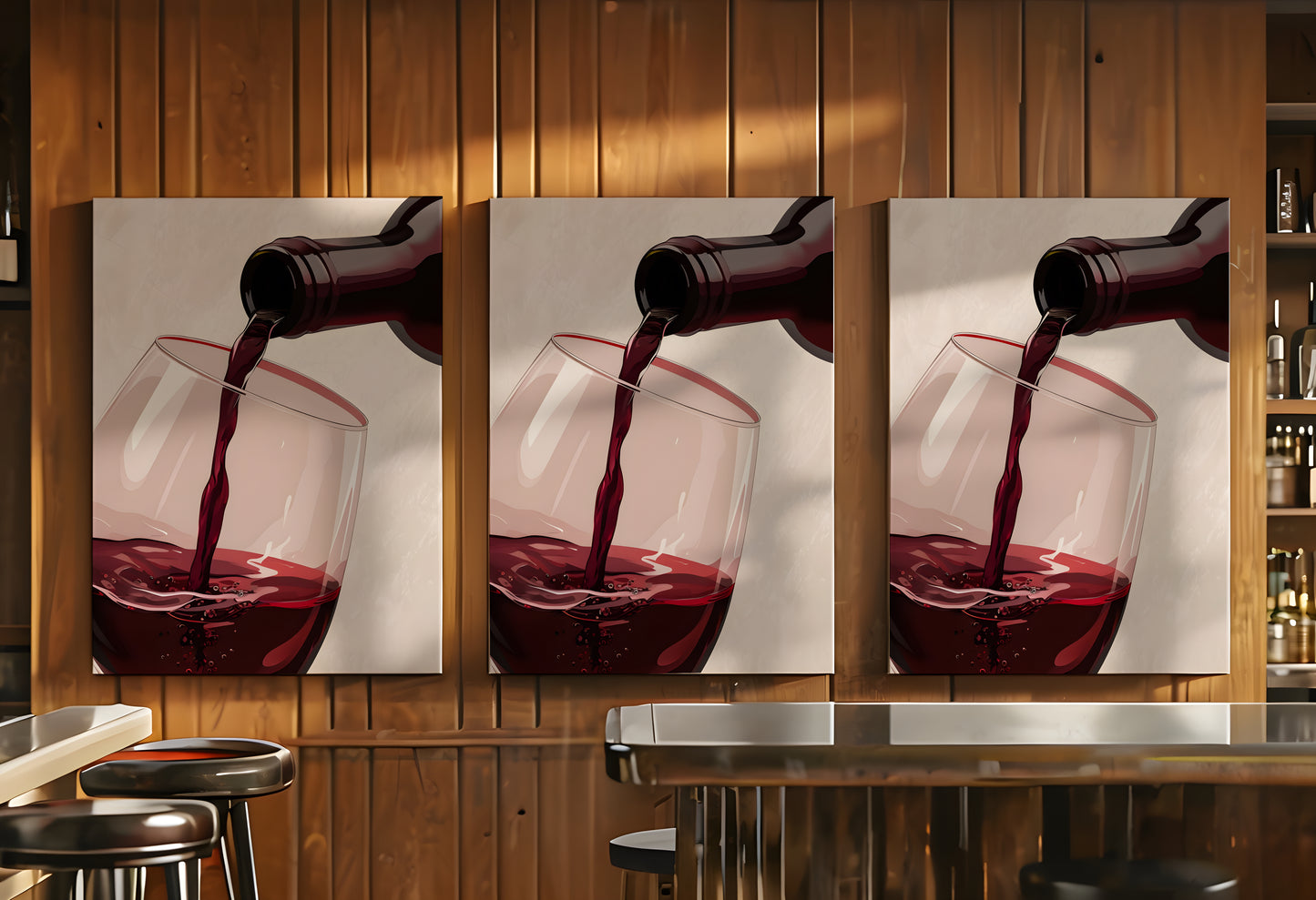 Digital Art Wine Pour, Wine Wall Print, Home Bar, Glass of Wine Print, Kitchen Wine Art, Gift for Wine Lovers, Modern Art, Contemporary Art